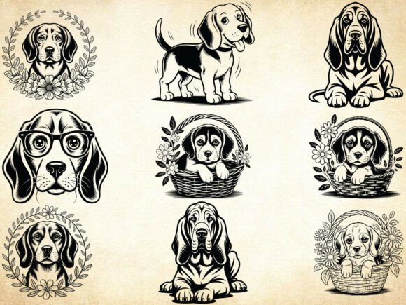 Bloodhound Puppy Svg Bundle, Dog Lover