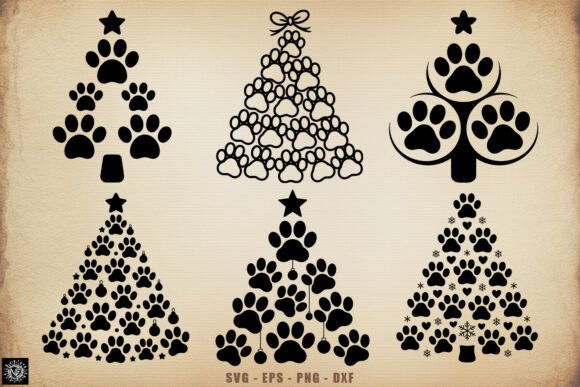 Christmas Dog Paw SVG for Real Embroidery Use