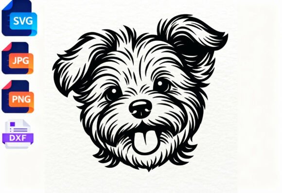 Cute Dog Face SVG, JPG, PNG, DXF Files