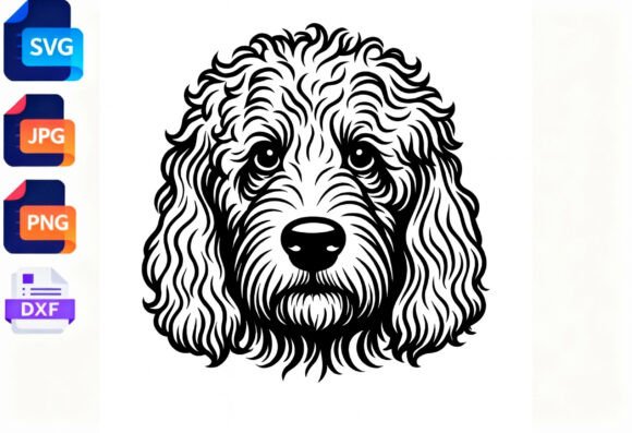 Dog Head SVG Clipart Doodle Breed Art