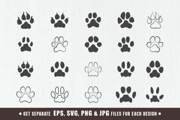 Dog Paw Svg, Dog Paw Silhouettes