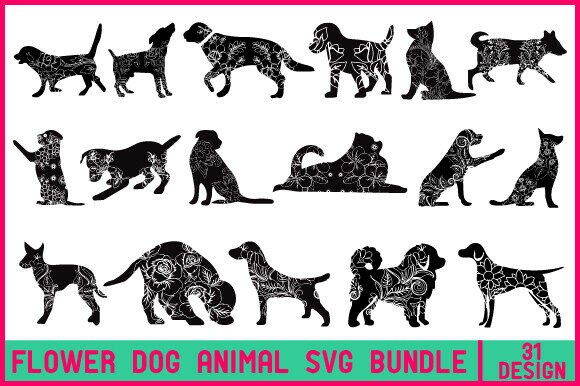 FLOWER DOG ANIMAL SVG BUNDLE