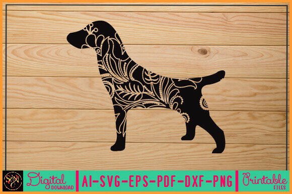 Flower Dog Animal SVG Vector 17