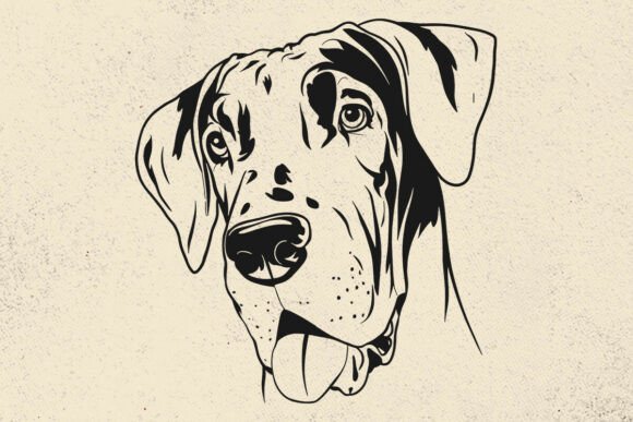 Great Dane Svg, Dog Face Vector
