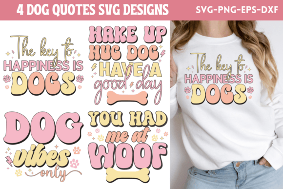 Retro Dog Quotes SVG Bundle 2