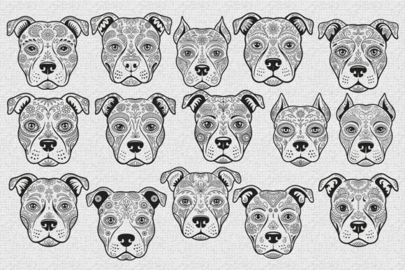 Sugar Dog Skull SVG Bundle Cutting File