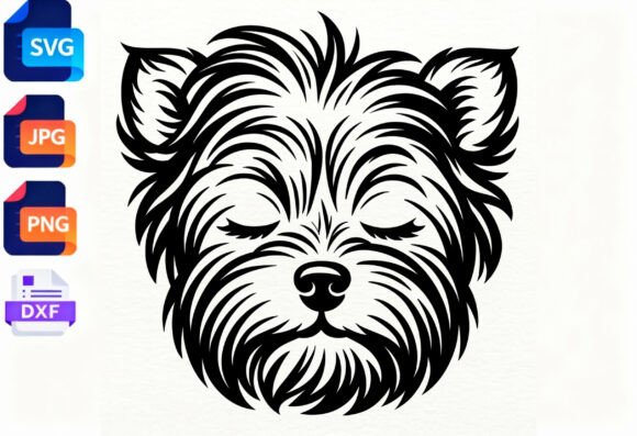 Yorkie Dog Face SVG Cut File