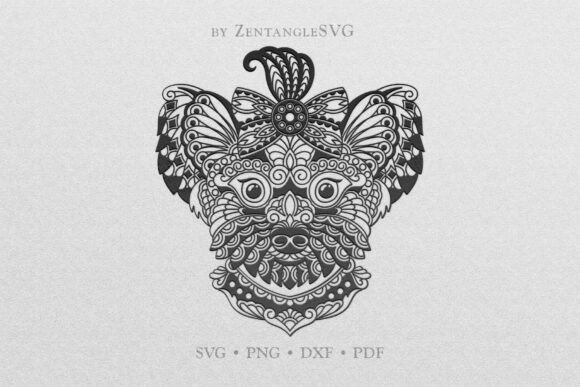 Yorkie SVG, Mandala Yorkie Dog Face SVG